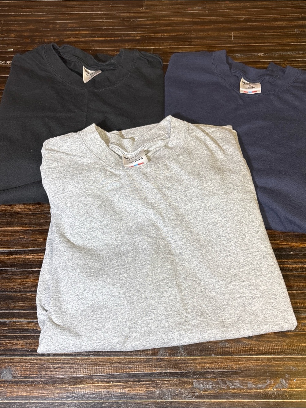 3 Pack Crewneck Shaka wear T-Shirts in Gray, Black & Navy XL